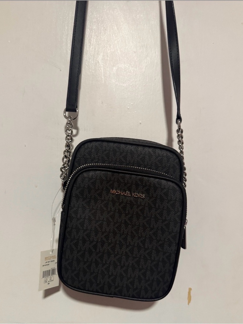 Michael Kors Jet Set Black Logo Crossbody Bag